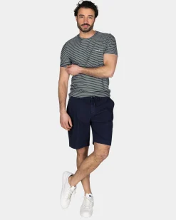 NZA New Zealand Auckland Mosgroen t-shirt met kleine witte streep