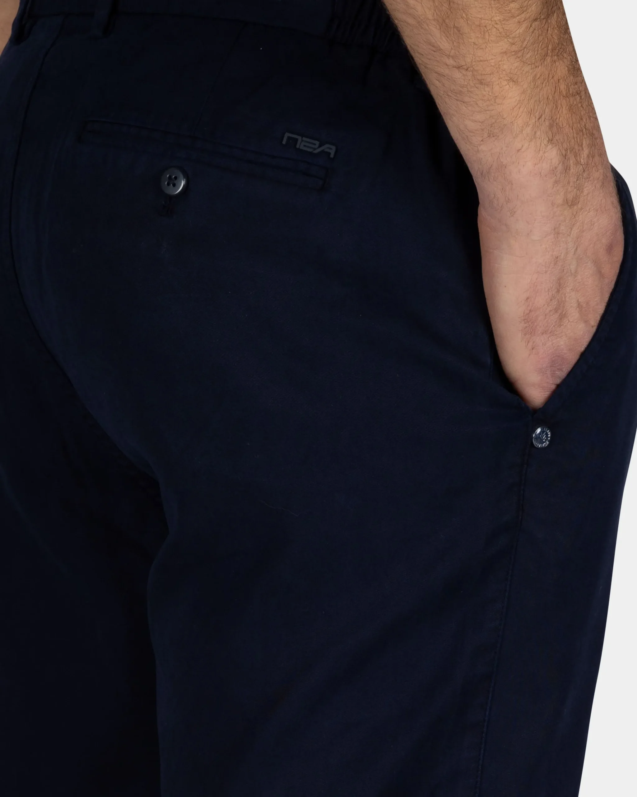NZA New Zealand Auckland Navy chino short met stretch