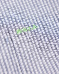 NZA New Zealand Auckland Navy gestreept linnen overhemd