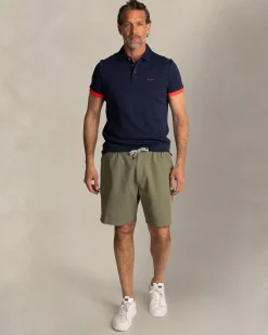 NZA New Zealand Auckland Navy polo met bladprint