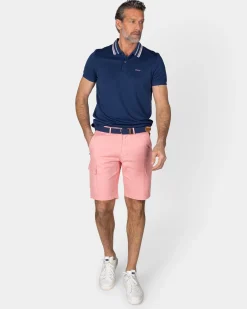 NZA New Zealand Auckland Navy polo met gestreepte kraag