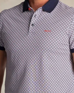 NZA New Zealand Auckland Navy polo met grafische print