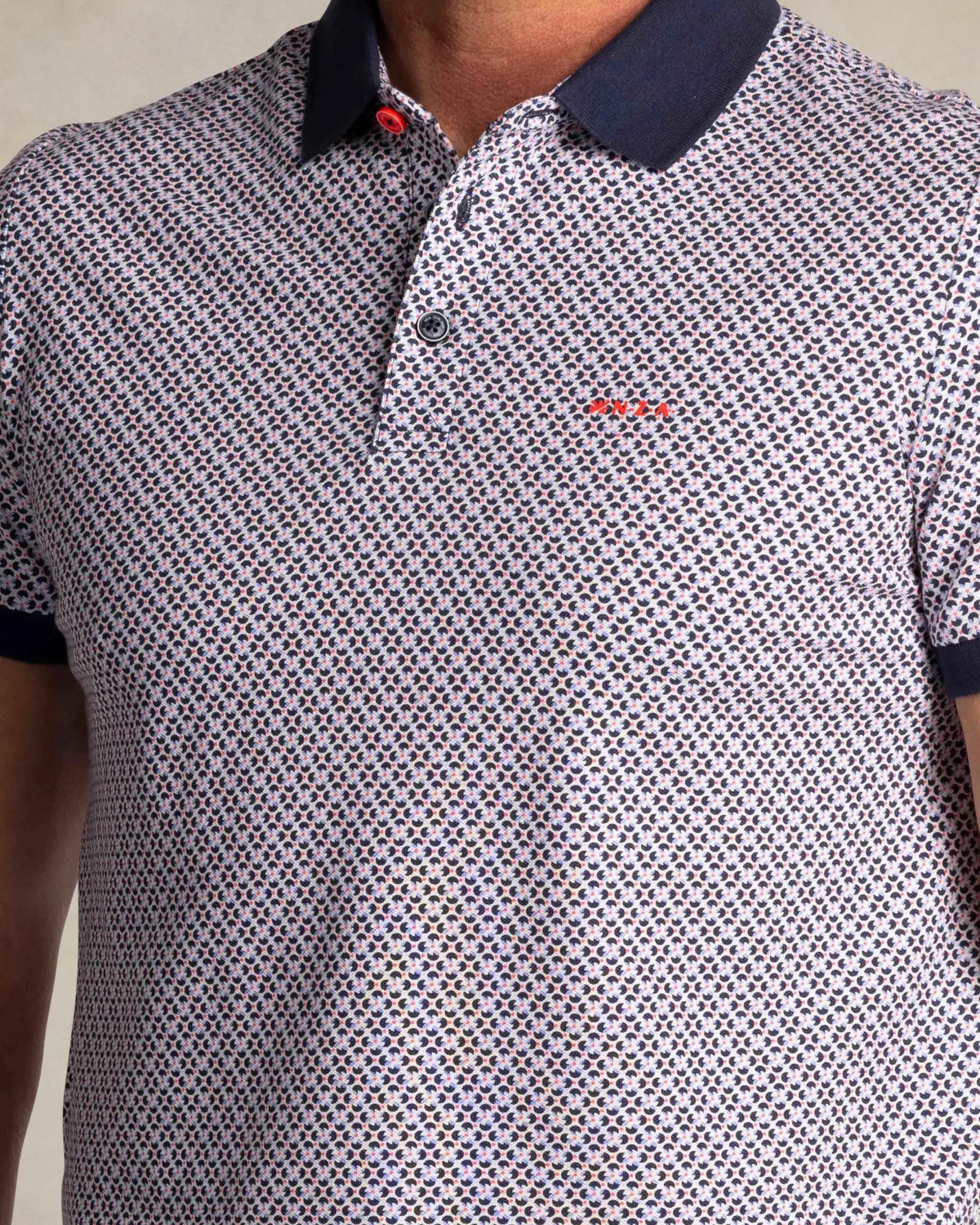 NZA New Zealand Auckland Navy polo met grafische print