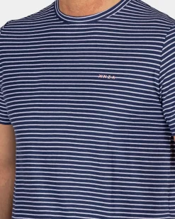 NZA New Zealand Auckland Navy t-shirt met kleine witte streep