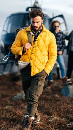 NZA New Zealand Auckland Okergele gewatteerde jas -