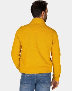 NZA New Zealand Auckland Okergele katoenen sweater met halve rits -