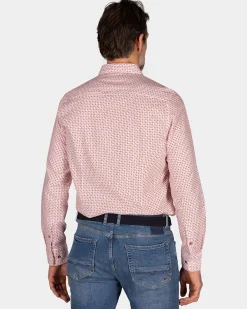 NZA New Zealand Auckland Oranje bedrukt linnen overhemd