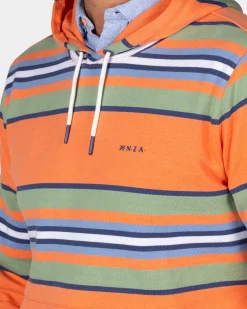 NZA New Zealand Auckland Oranje gestreepte hoodie