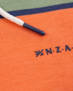 NZA New Zealand Auckland Oranje gestreepte hoodie