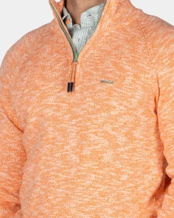 NZA New Zealand Auckland Oranje katoenen trui met halve rits