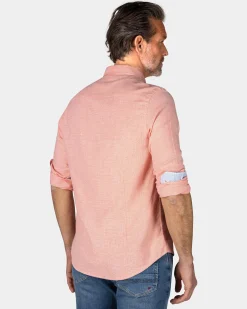 NZA New Zealand Auckland Oranje linnen overhemd met stretch