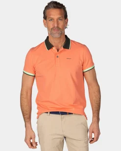 NZA New Zealand Auckland Oranje polo met blauwe kraag