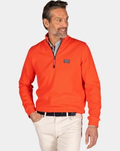 NZA New Zealand Auckland Oranje sweater met halve rits