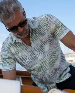 NZA New Zealand Auckland Overhemd met korte mouwen en bloemenprint legergroen -