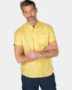 NZA New Zealand Auckland Overhemd zonder kraag met korte mouw -