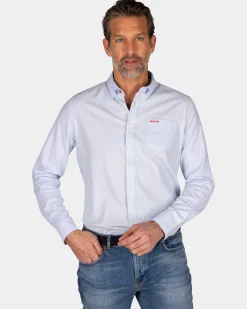 NZA New Zealand Auckland Pastelblauw effen katoenen overhemd