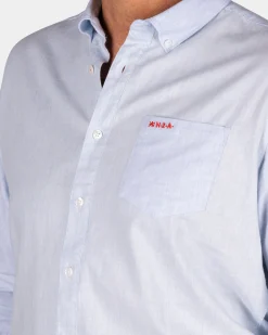 NZA New Zealand Auckland Pastelblauw effen katoenen overhemd