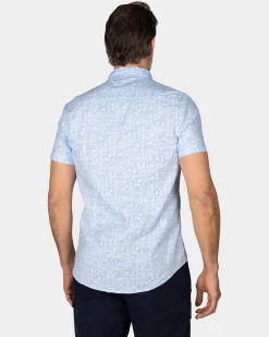 NZA New Zealand Auckland Pastelblauw overhemd met witte print