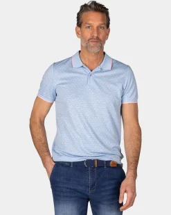 NZA New Zealand Auckland Pastelblauwe polo met roze details