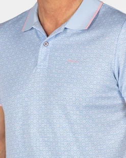 NZA New Zealand Auckland Pastelblauwe polo met roze details