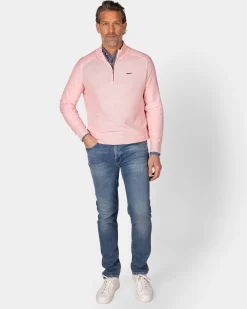 NZA New Zealand Auckland Pastelroze basis pullover met halve rits