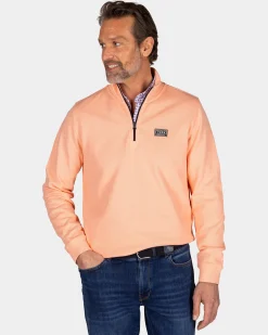 NZA New Zealand Auckland Perzikkleurige sweater met halve rits