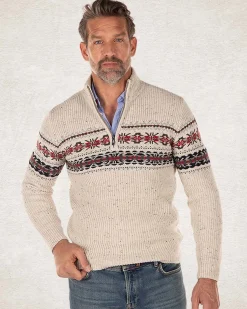 NZA New Zealand Auckland Pullover met halve rits van katoen en wol -