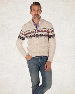 NZA New Zealand Auckland Pullover met halve rits van katoen en wol -