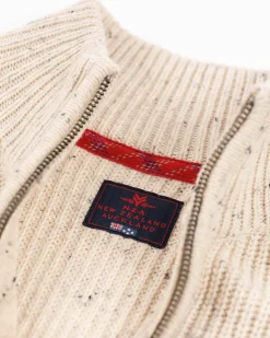 NZA New Zealand Auckland Pullover met halve rits van katoen en wol -