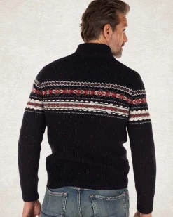 NZA New Zealand Auckland Pullover met halve rits van katoen en wol -