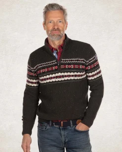 NZA New Zealand Auckland Pullover met halve rits van katoen en wol -