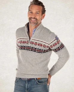 NZA New Zealand Auckland Pullover met halve rits van katoen en wol -