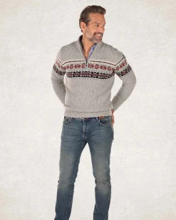 NZA New Zealand Auckland Pullover met halve rits van katoen en wol -