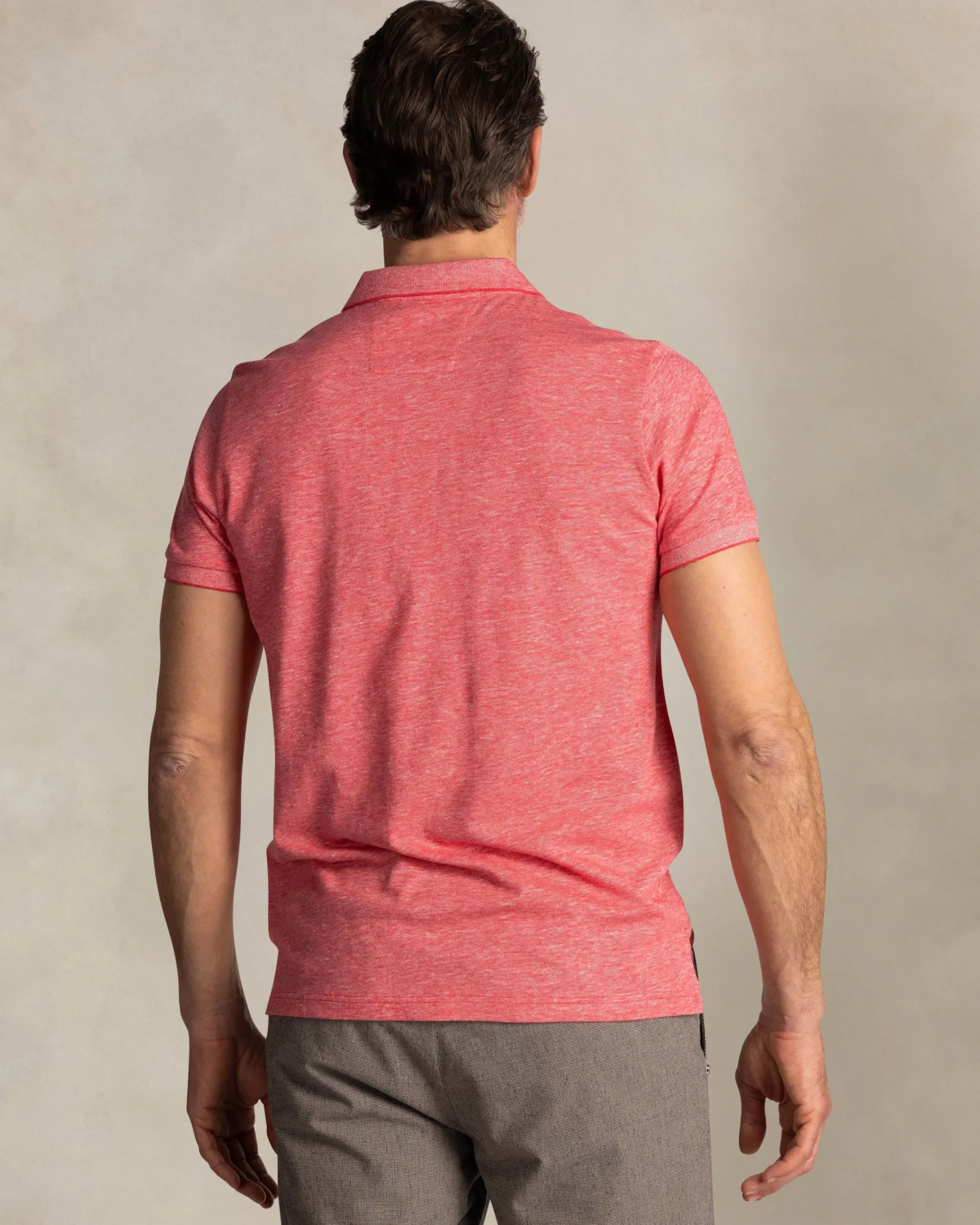 NZA New Zealand Auckland Rode effen polo met katoen en linnen