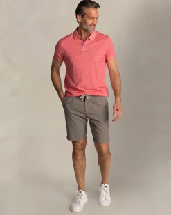 NZA New Zealand Auckland Rode effen polo met katoen en linnen