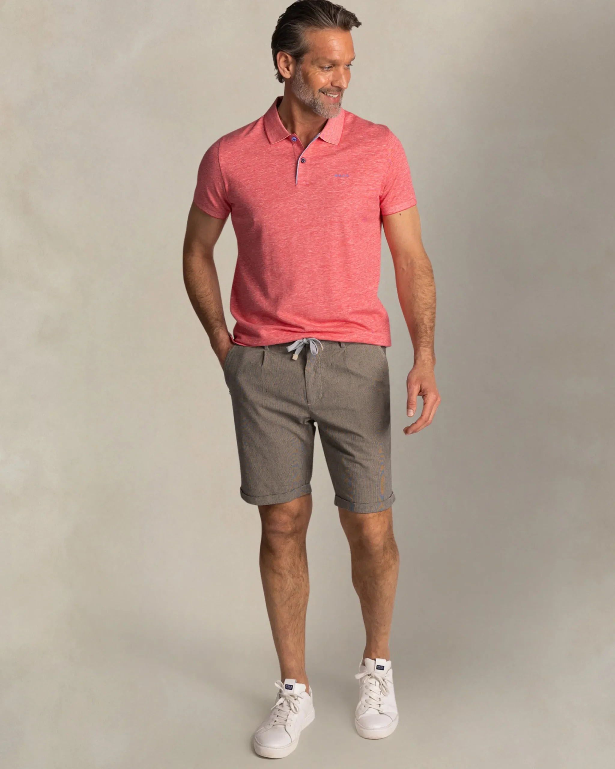 NZA New Zealand Auckland Rode effen polo met katoen en linnen