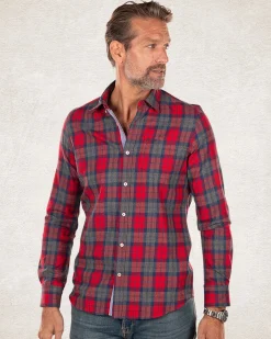 NZA New Zealand Auckland Rood met zwart katoenen overhemd -