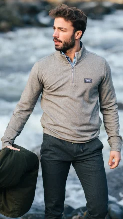 NZA New Zealand Auckland Sportieve grijze trui met halve rits -