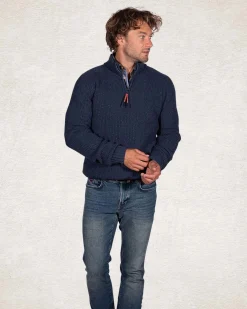 NZA New Zealand Auckland Trui met halve rits van wol en katoen -