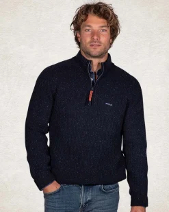 NZA New Zealand Auckland Trui met halve rits van wol en katoen -