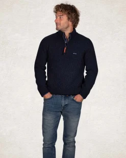 NZA New Zealand Auckland Trui met halve rits van wol en katoen -