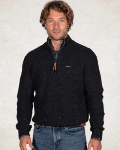 NZA New Zealand Auckland Trui met halve rits van wol en katoen -