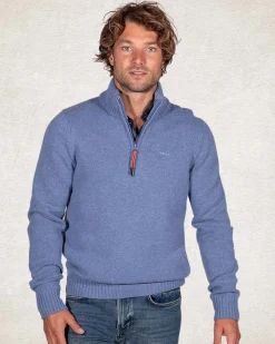 NZA New Zealand Auckland Trui met halve rits van wol mix -