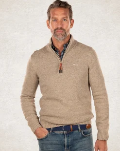 NZA New Zealand Auckland Trui met halve rits van wol mix -