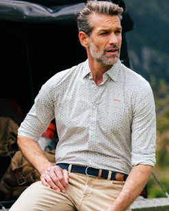 NZA New Zealand Auckland Wit overhemd met subtiele stippenprint