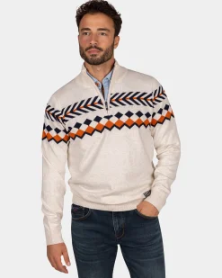 NZA New Zealand Auckland Witte trui met gebreid patroon -