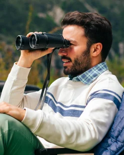 NZA New Zealand Auckland Witte trui met lichtblauwe strepen