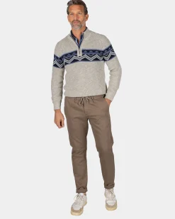 NZA New Zealand Auckland Zandkleurige gebreide katoenen pullover -