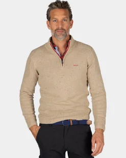 NZA New Zealand Auckland Zandkleurige pullover met halve rits -