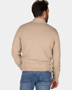 NZA New Zealand Auckland Zandkleurige trui met knoopssluiting -